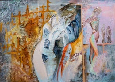Картина под названием "Intymność za dwa gr…" - Anna Lupa-Suchy, Подлинное произведение искусства, Масло