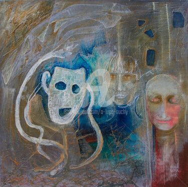 "Maski" başlıklı Tablo Anna Lupa-Suchy tarafından, Orijinal sanat, Petrol