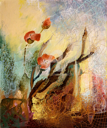 Schilderij getiteld "Kolor miedzi" door Anna Lupa-Suchy, Origineel Kunstwerk, Olie
