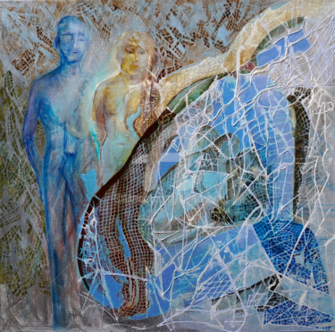 Malarstwo zatytułowany „Błękitna cisza” autorstwa Anna Lupa-Suchy, Oryginalna praca, Olej