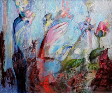 Pittura intitolato "Krople rosy" da Anna Lupa-Suchy, Opera d'arte originale, Olio