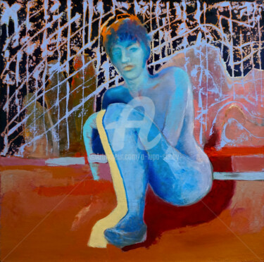 Malerei mit dem Titel "Bez ciebie" von Anna Lupa-Suchy, Original-Kunstwerk, Öl