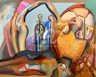 Картина под названием "Skaza" - Anna Lupa-Suchy, Подлинное произведение искусства, Масло