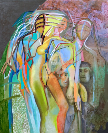 Peinture intitulée "W labiryncie wspomn…" par Anna Lupa-Suchy, Œuvre d'art originale, Huile