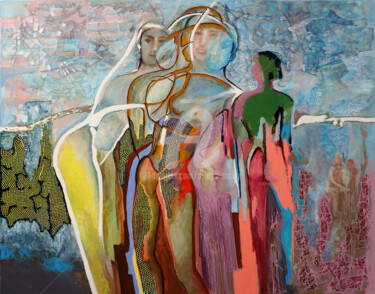 Картина под названием "Horyzont" - Anna Lupa-Suchy, Подлинное произведение искусства, Масло