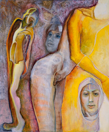 Картина под названием "Gorący poniedziałek" - Anna Lupa-Suchy, Подлинное произведение искусства, Масло