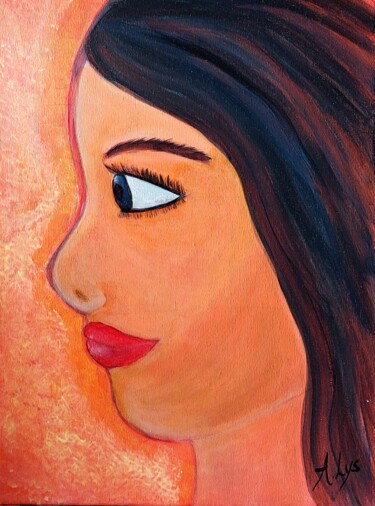 Painting titled "La fille" by A Lys, Original Artwork, Acrylic