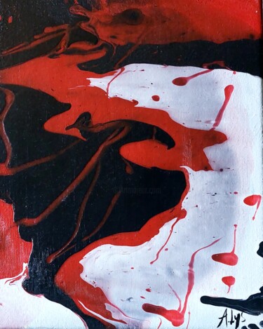 Painting titled "Bloody" by A Lys, Original Artwork, Acrylic Mounted on Wood Stretcher frame