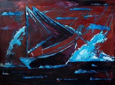 Pittura intitolato "Mer" da A Lys, Opera d'arte originale, Acrilico