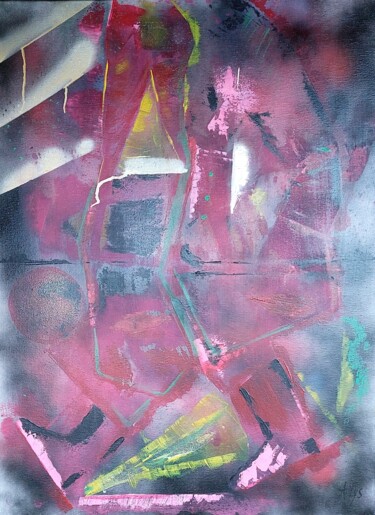 Schilderij getiteld "Walking" door A Lys, Origineel Kunstwerk, Acryl Gemonteerd op Frame voor houten brancard