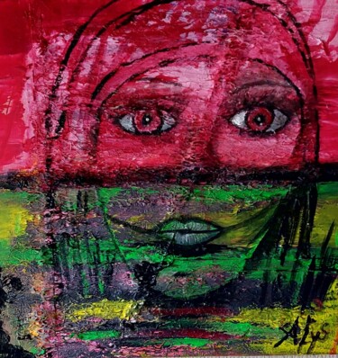 Painting titled "Wargirl" by A Lys, Original Artwork, Acrylic