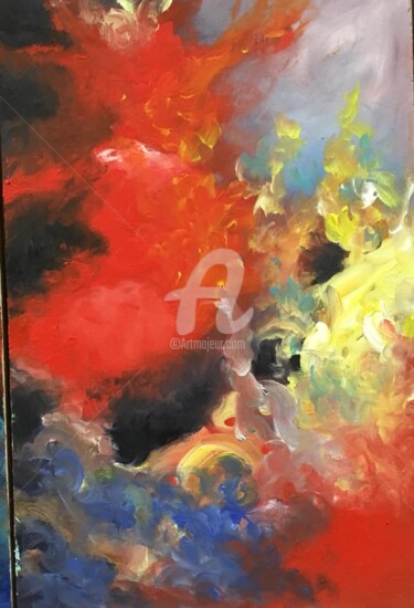 Peinture intitulée "Le feu 2" par A.N.Leroux, Œuvre d'art originale, Huile