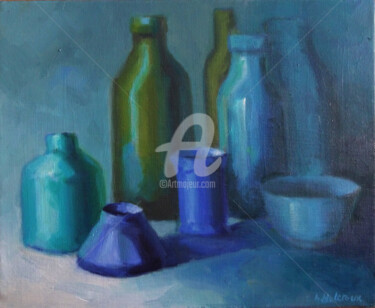 Painting titled "39-dans-le-bleu.jpg" by A.N.Leroux, Original Artwork, Oil