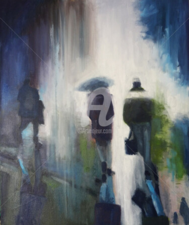 Peinture intitulée "A deux" par A.N.Leroux, Œuvre d'art originale, Huile