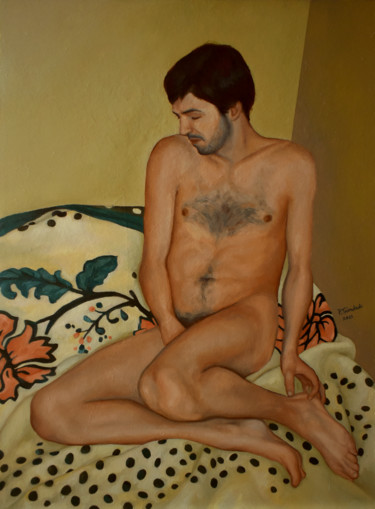 Malerei mit dem Titel "Pedro" von Patrícia Trindade, Original-Kunstwerk, Öl
