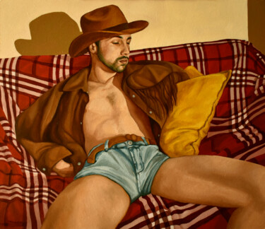 Pintura intitulada "Farm Boy" por Patrícia Trindade, Obras de arte originais, Óleo