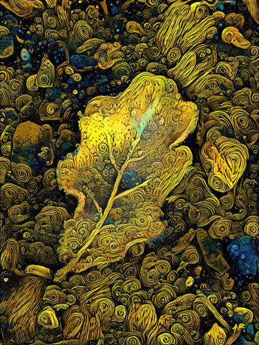 Arts numériques intitulée "Feuille morte" par A.R.Pixo, Œuvre d'art originale, Travail numérique 2D