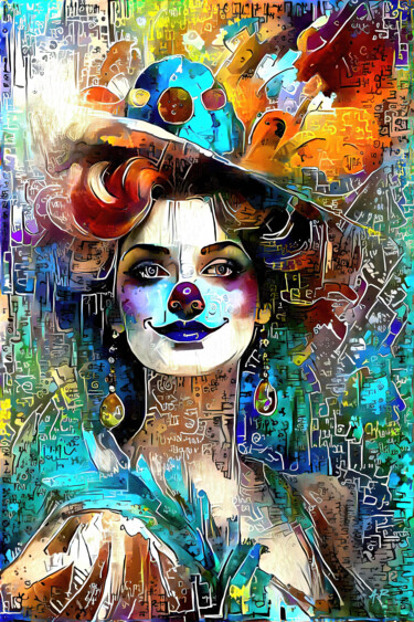 Digital Arts titled "Jeune clown féminin" by A.R.Pixo, Original Artwork, 2D Digital Work
