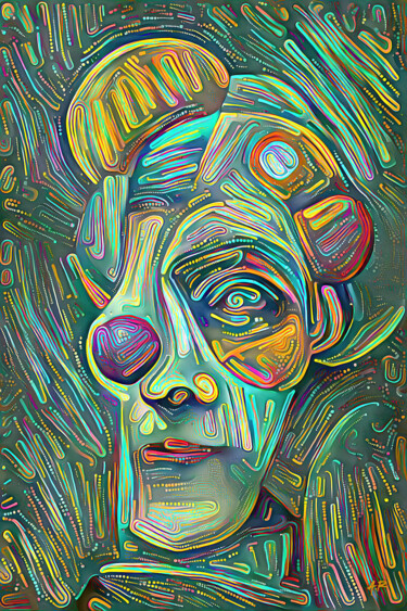 Arte digital titulada "Clown abstrait" por A.R.Pixo, Obra de arte original, Trabajo Digital 2D
