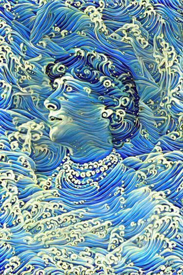 Arte digitale intitolato "Femme marine" da A.R.Pixo, Opera d'arte originale, Lavoro digitale 2D