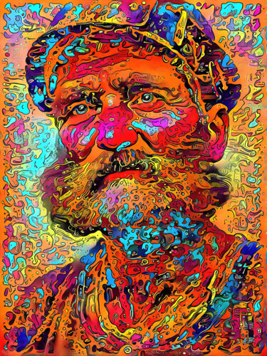 Digitale Kunst getiteld "Vieil homme barbu" door A.R.Pixo, Origineel Kunstwerk, 2D Digital Work