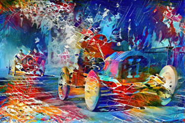 Digitale Kunst getiteld "La course en couleu…" door A.R.Pixo, Origineel Kunstwerk, 2D Digital Work