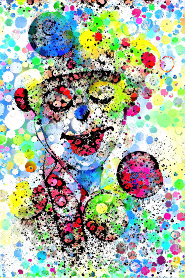 Digital Arts titled "Clown taché" by A.R.Pixo, Original Artwork, 2D Digital Work