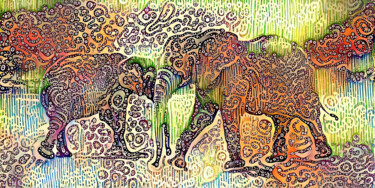 Цифровое искусство под названием "Elephants" - A.R.Pixo, Подлинное произведение искусства, 2D Цифровая Работа
