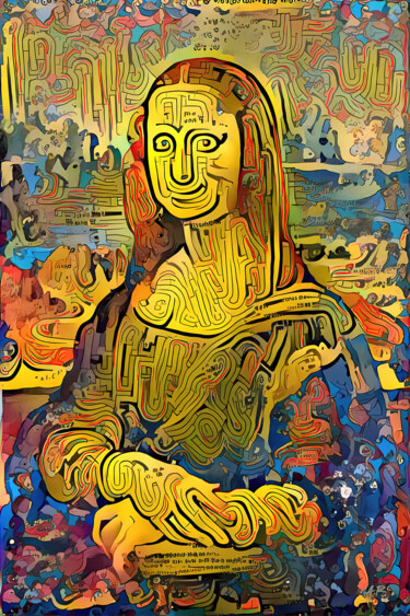 Arte digitale intitolato "Mona Lisa not 9" da A.R.Pixo, Opera d'arte originale, Lavoro digitale 2D