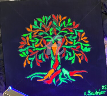 Pintura intitulada "L arbre de vie" por Alexandra Saulnier, Obras de arte originais, Acrílico