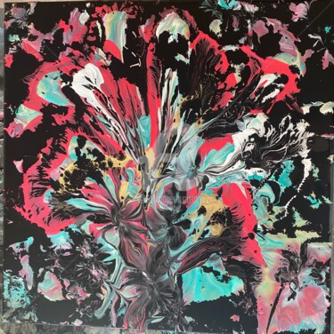 "Explosion de couleur" başlıklı Tablo Alexandra Saulnier tarafından, Orijinal sanat, Akrilik Ahşap Sedye çerçevesi üzerine m…