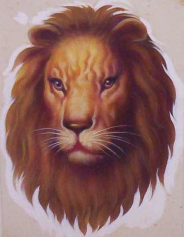 Painting titled "lion" by A Sayed, Original Artwork, Oil
