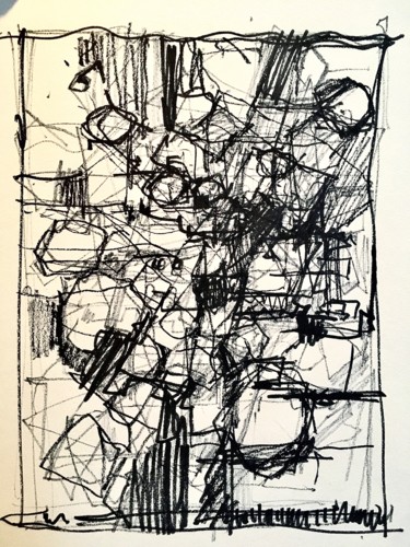 Drawing titled "Ohne Titel 14" by Andreas Skiba, Original Artwork, Marker