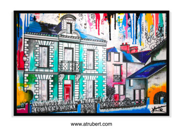 Painting titled "#3 Paysage urbain C…" by A.T.6 Alexandre Trubert, Original Artwork, Acrylic