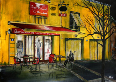 绘画 标题为“Restaurant "La bonn…” 由A.T.6 Alexandre Trubert, 原创艺术品, 丙烯
