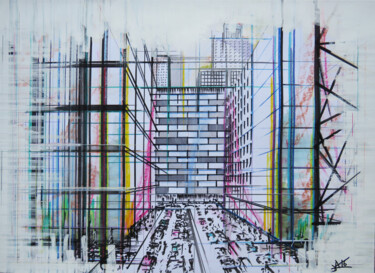 绘画 标题为“#0 Paysage urbain C…” 由A.T.6 Alexandre Trubert, 原创艺术品, 丙烯