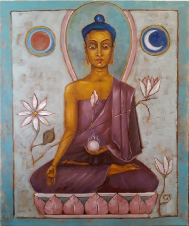 Peinture intitulée "buddha.jpg" par Tatiana Melnichuk, Œuvre d'art originale, Huile
