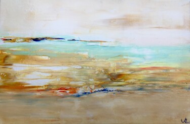 Malerei mit dem Titel "Seul sur le sable..." von Alain Uro, Original-Kunstwerk, Acryl