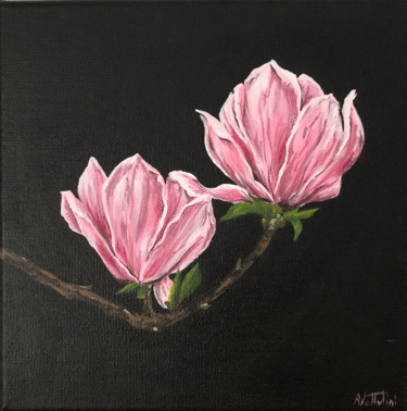 Peinture intitulée "Magnolia" par Avellutini, Œuvre d'art originale, Acrylique