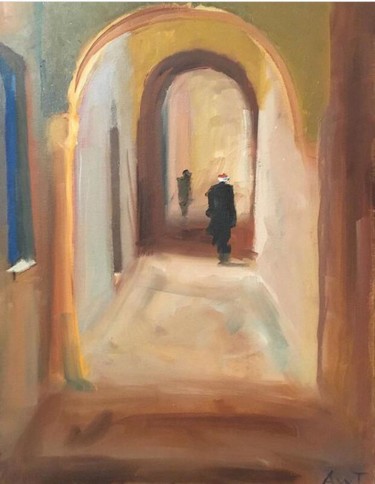Painting titled "Man in Tunis" by Ahmed Wassim Trabelsi, Original Artwork, Acrylic