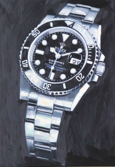 Painting titled "Rolex Submarine 168…" by A. Wadja, Original Artwork, Oil