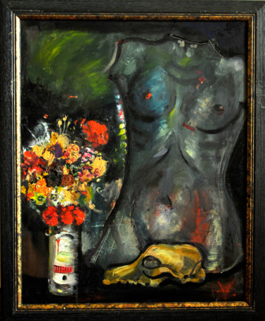 Картина под названием "Female torso with s…" - Анна Завиленская, Подлинное произведение искусства, Масло