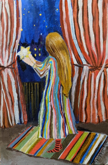 Malerei mit dem Titel "Take a star" von Anna Zavilenskaia, Original-Kunstwerk, Öl
