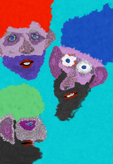 Digital Arts titled "'Tres Loco's'" by A'Zo Hazo, Original Artwork, 2D Digital Work