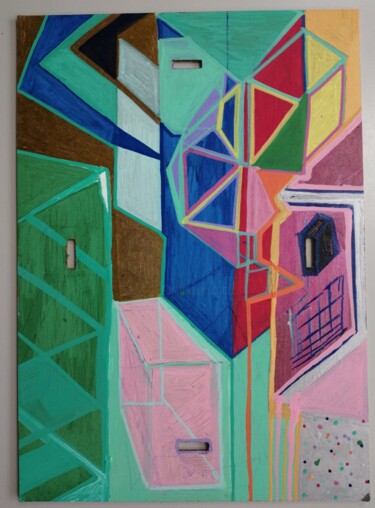 Tekening getiteld "'Colorful Boroughs'" door A'Zo Hazo, Origineel Kunstwerk, Marker