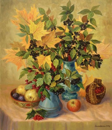 Картина под названием "Colorful autumn bou…" - Arkady Zrazhevsky, Подлинное произведение искусства, Масло