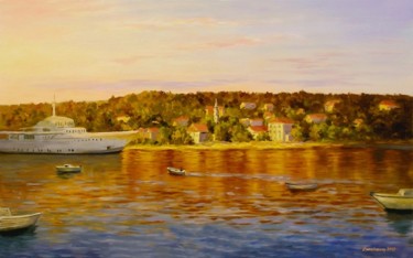 Картина под названием "Cavtat. Port" - Arkady Zrazhevsky, Подлинное произведение искусства, Масло