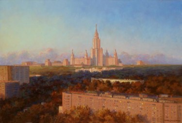 Картина под названием "Moscow. A viev of t…" - Arkady Zrazhevsky, Подлинное произведение искусства, Масло