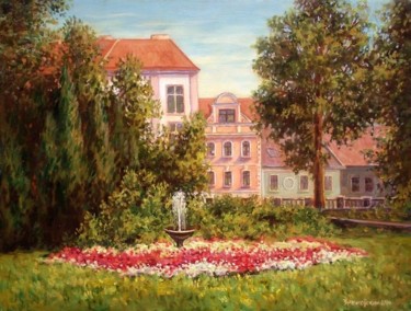 Pittura intitolato "Sunny day in Kutna…" da Arkady Zrazhevsky, Opera d'arte originale, Olio