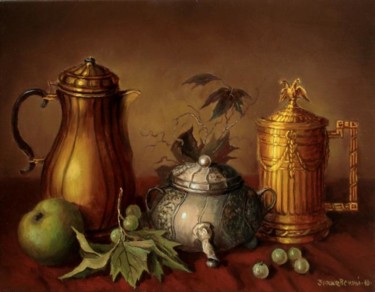 Картина под названием "Still-life with a S…" - Arkady Zrazhevsky, Подлинное произведение искусства, Масло